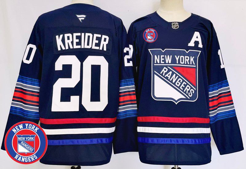 Men New York Rangers 20 Kreider Blue Fanatics 2025 NHL Jersey style 8